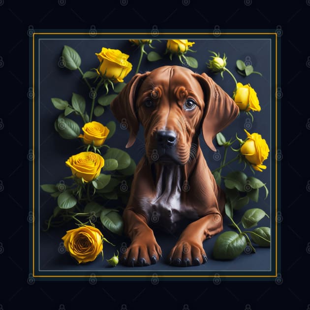 Vizsla yellow roses by xlhombat