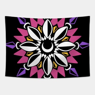 Abstract Moon Flower Print (Pink) Tapestry