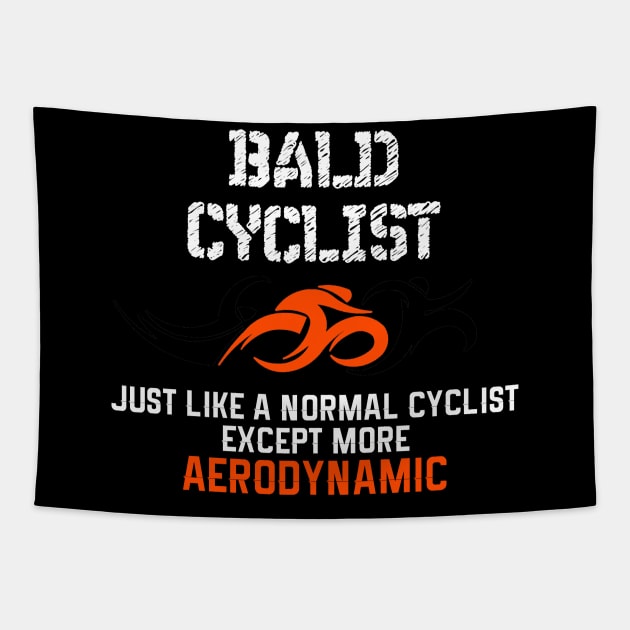 Aerodynamic Bald Cyclist Tapestry by TriHarder12