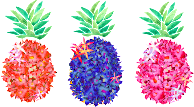 Floral Pineapples Kids T-Shirt by AmayaBrydon