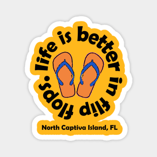 life is better in flip flops. orange logo Magnet
