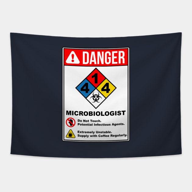 DANGER: Microbiologist Tapestry by NerdWordApparel