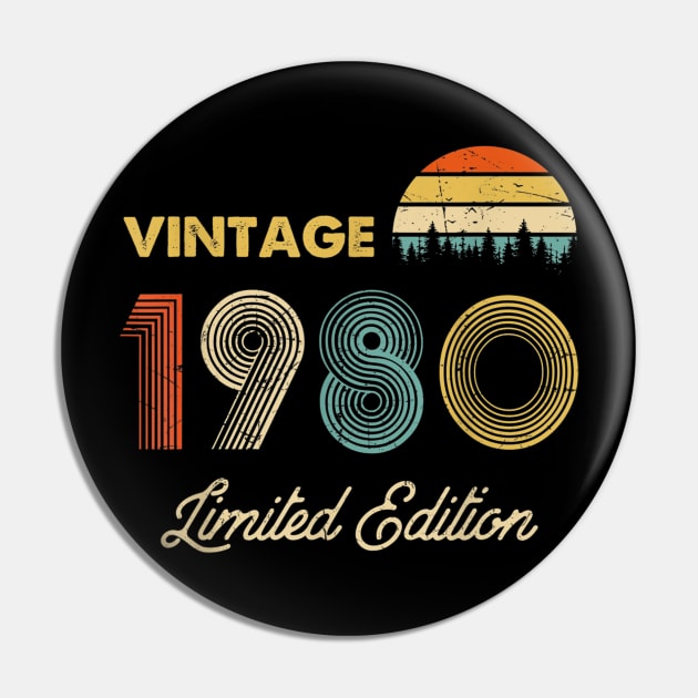 Vintage 1980 Made in 1980 40th birthday 40 years old Gift Pin by sousougaricas