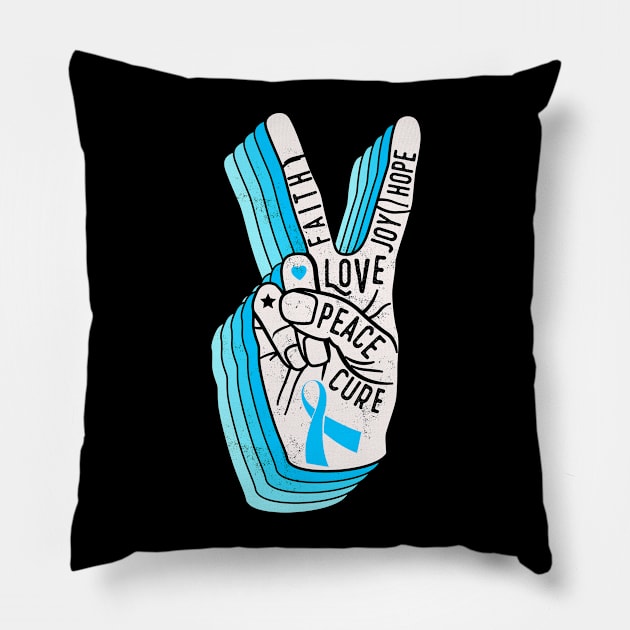 Diabetes Awareness Faith Hope Love Peace Diabetes Pillow by Lones Eiless