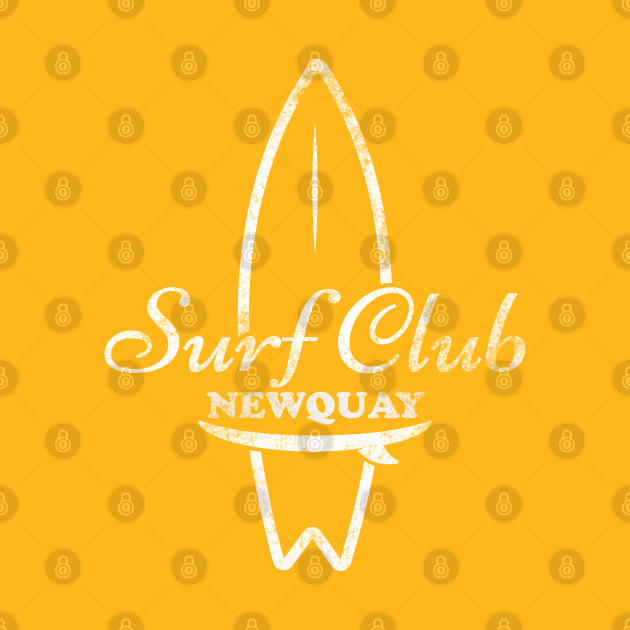 Newquay Cornwall Surf Club retro Surfboard by Surfer Dave Designs