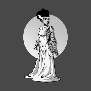 Bride of Frankenstein Black and White T-Shirt