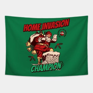 Santa Claus Home Invasion Champion Since Forever Tapestry