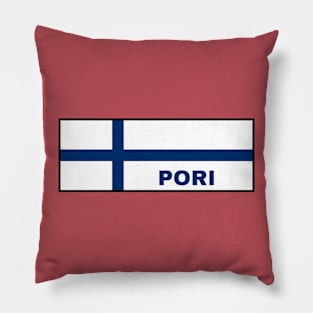 Pori City in Finnish Flag Pillow