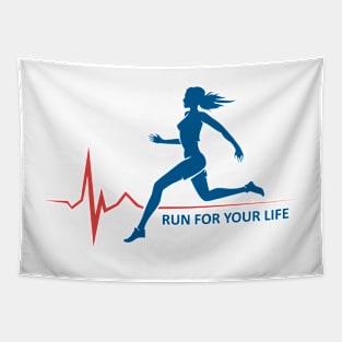 Healthy Run Emblem Tapestry