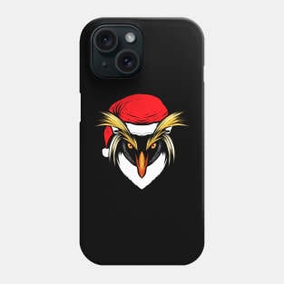 Southern Rockhopper Penguin With Santas Hat Christmas Phone Case