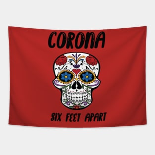 Corona, six feet apart design Tapestry