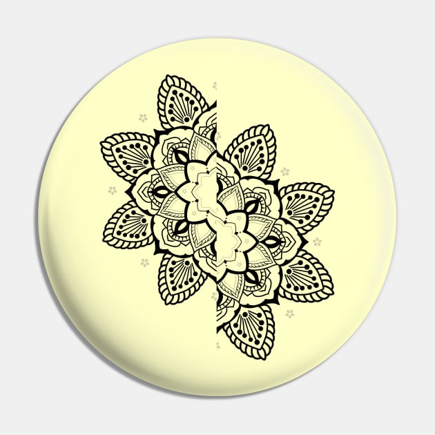 Split flower mandala Pin by Blacklinesw9