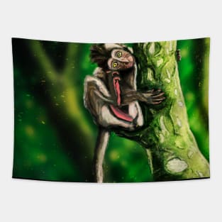 Long Tail Macaque Baby Tapestry