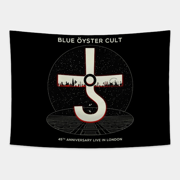 Retro Blue Oyster Tapestry by sansxart