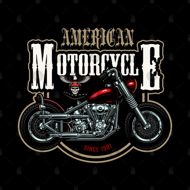 American Motorcycles Bikers Road by JeffDesign