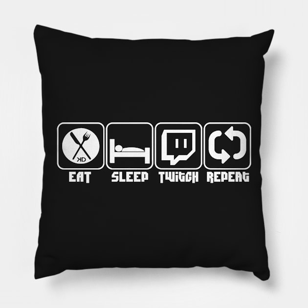 EAT SLEEP TWITCH REPEAT Pillow by KbecStreetwear