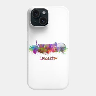 Leicester skyline in watercolor Phone Case