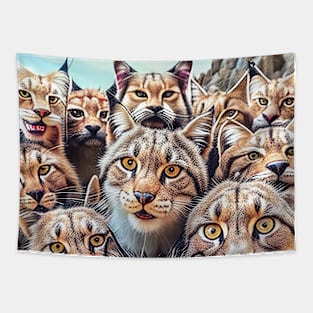 Lynx Cat Wild Nature Funny Happy Humor Photo Selfie Tapestry