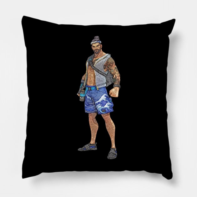 Overwatch Hanzo Wave Skin Pillow by Green_Shirts