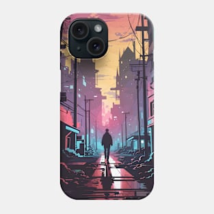 cyberpunk neon town Phone Case