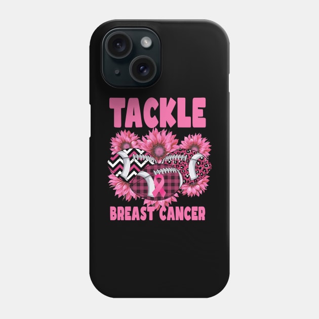 Tackle Breast Cancer Pink Ribbon Football Lovers Phone Case by Gendon Design