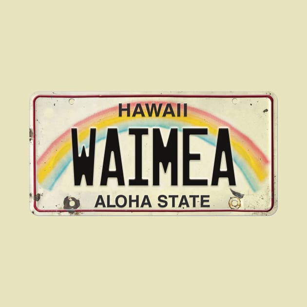 Vintage Hawaii License Plate WAIMEA by HaleiwaNorthShoreSign