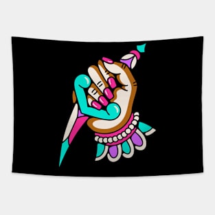 Dagger hand Tapestry