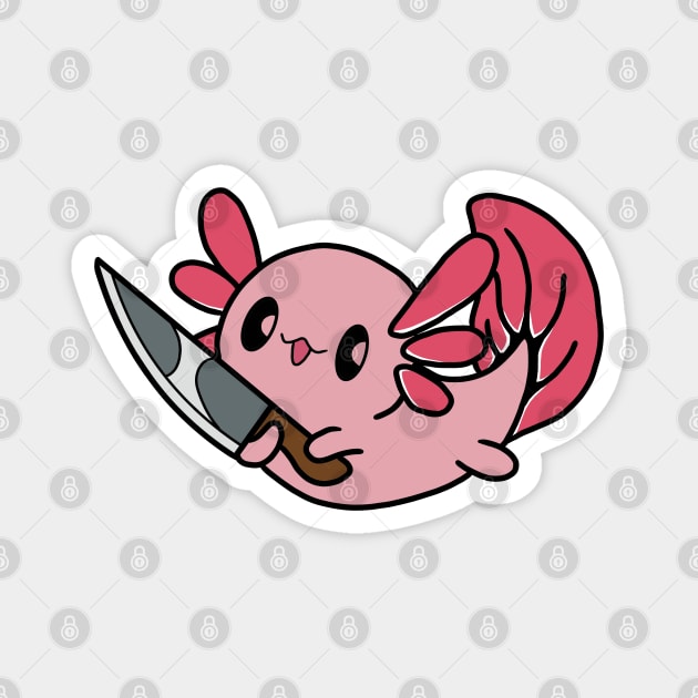 Axolotl with knife! Magnet by Anime Meme's