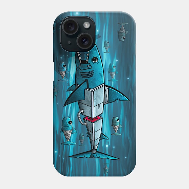 Robot Shark Phone Case by Svh_illustrations