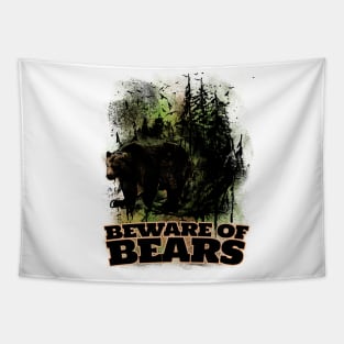 Beware of Bears! Forest Ranger Warning Poster Tapestry