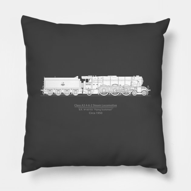 Flying Scotsman Circa 1950 Pillow by SteveHClark