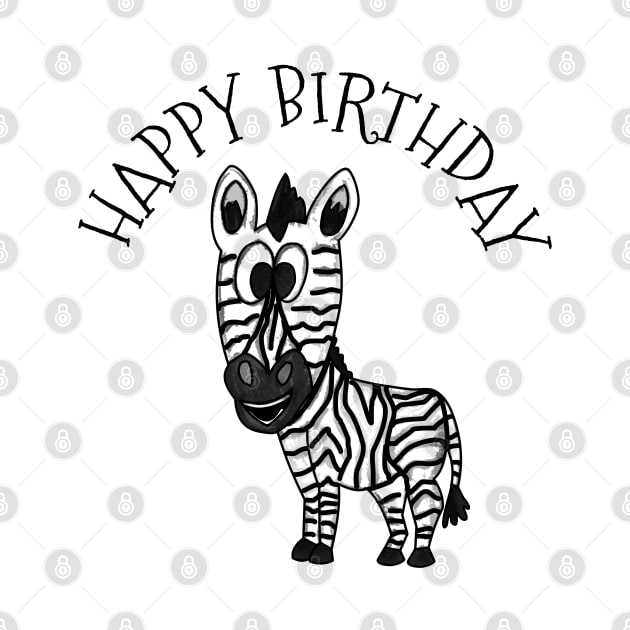 Zebra Happy Birthday Wildlife Safari Animal Lover by doodlerob