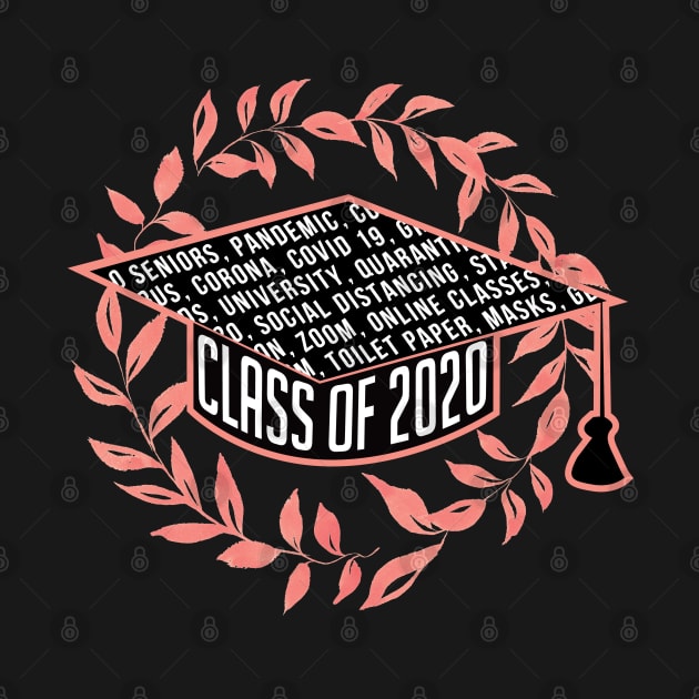 Class of 2020 Graduation Cap Red Crown by Dorothy Designs