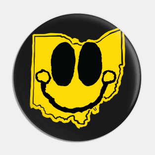 Ohio Happy Cartoon Map Face with smile Pin