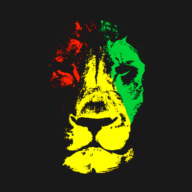 Disover Rastafari Lion Face Rasta Colors Style - Lion - T-Shirt
