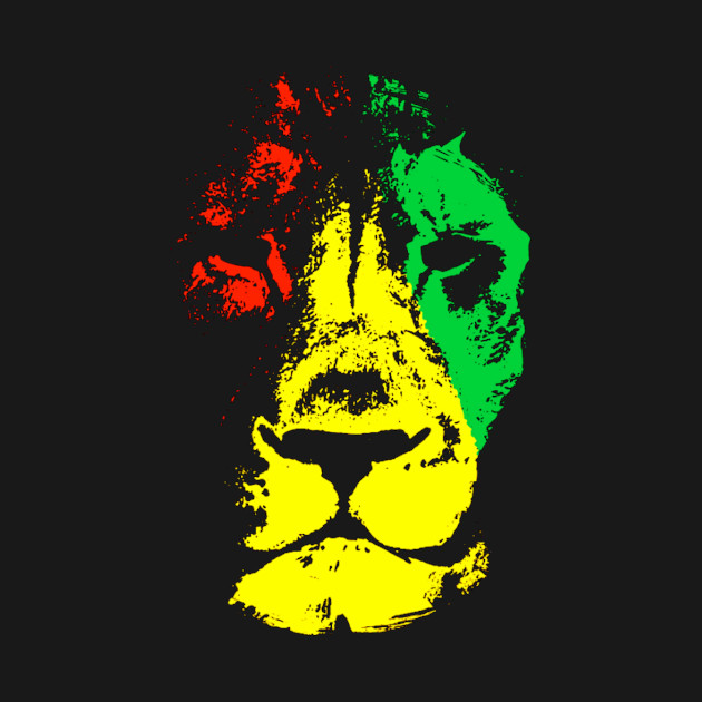 Discover Rastafari Lion Face Rasta Colors Style - Lion - T-Shirt