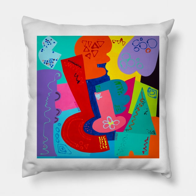 Colors in Any Shape or Form - My Original Art Pillow by MikeMargolisArt