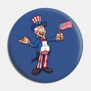 Uncle Sam With American Flag Pin