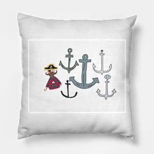 Pete the part-time pirate - anchors Pillow