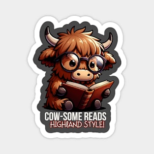 COW-SOME READS HIGHLAND STYLE Magnet