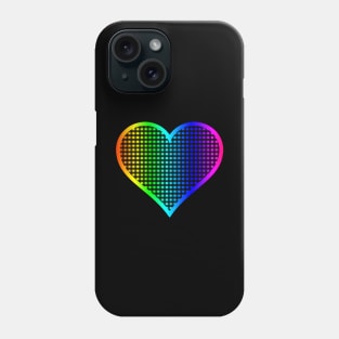 Rainbow and Black Gingham Heart Phone Case