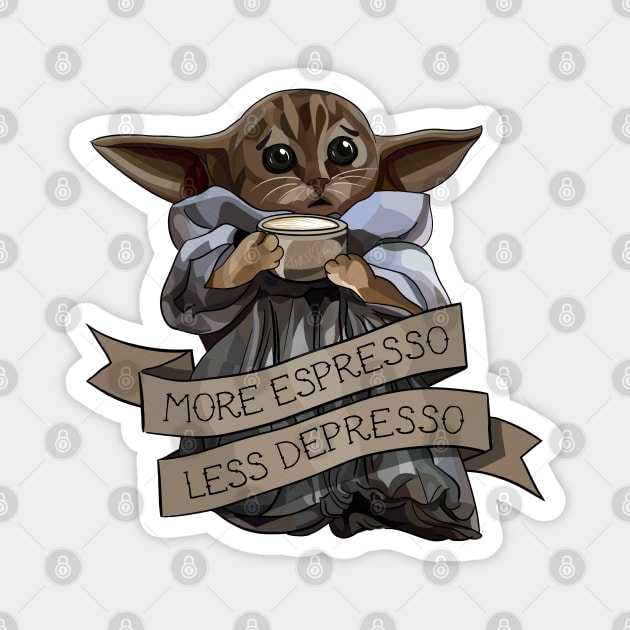 More Espresso, Less Depresso Magnet by X-TrashPanda