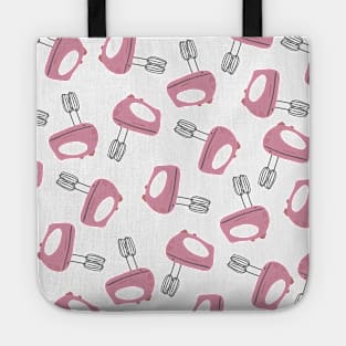 Pink and Grey Hand Mixer Pattern Tote