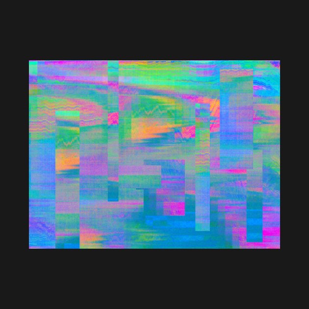 Vaporwave Cyberpunk Rainbow Pixel Glitch Art Pattern by softbluehum