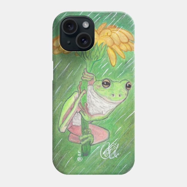 FROG IN FLOWER UNDER THE RAIN Phone Case by BeritValk