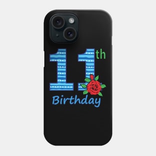 11th Floral - 11th Birthday - Flower - Floral - Birthday Party gift Phone Case