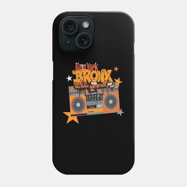 Bronx Hip Hop Roots - Groove to the Beat with this ghettoblaster Phone Case by Boogosh