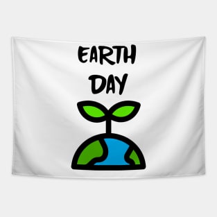 EARTH Day Celebration Save Our Planet Black Tapestry