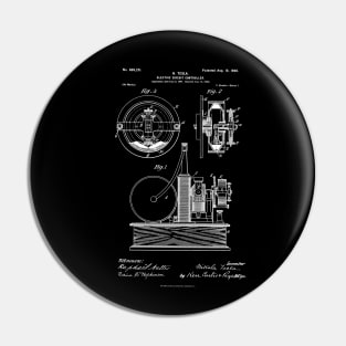 Nikola Tesla 1898 Electrical Circuit Controller Patent Print Pin