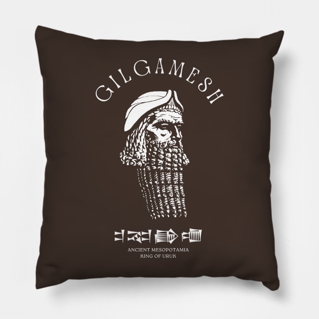 Gilgamesh (white print) Pillow by CreatorJ